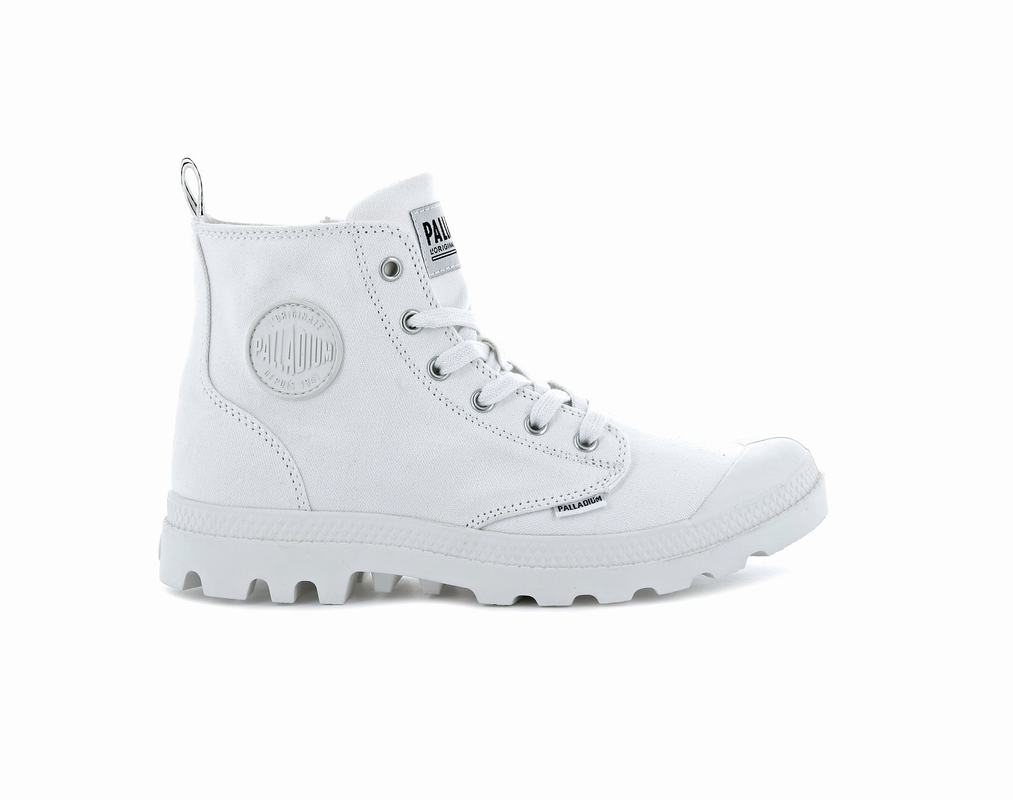 Palladium Pampa Hi Zip Canvas Damen Stiefel Weiß ||970253-UPB||